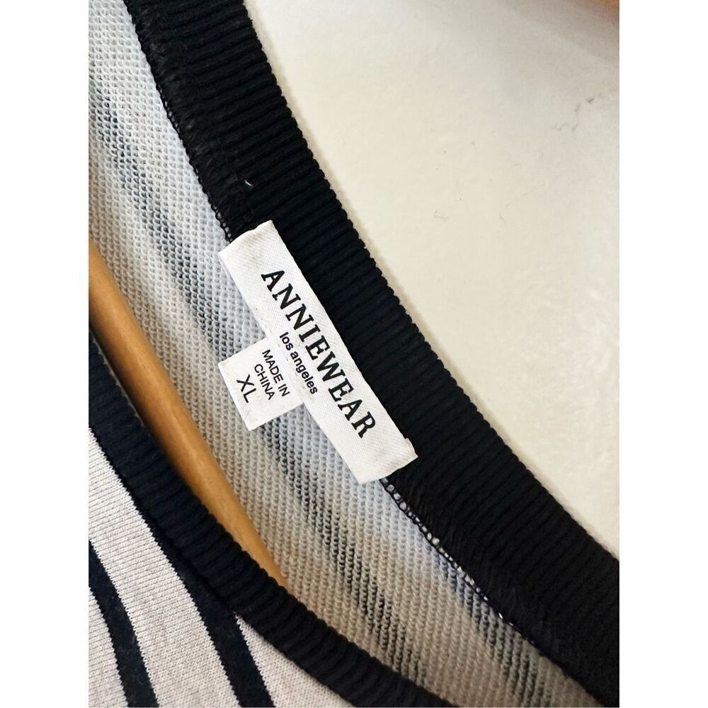 🌸 Anniwear Size XL Black and Beige Stripe Long Sleeve Top Size XL - Picture 4 of 6